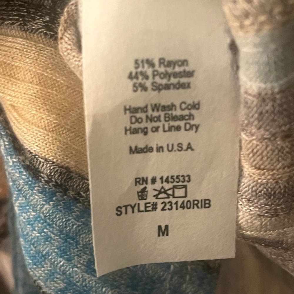 W5 Anthropologie Sample - Women's Striped V-Neck Top - Blue and Brown - Picture 5 of 5